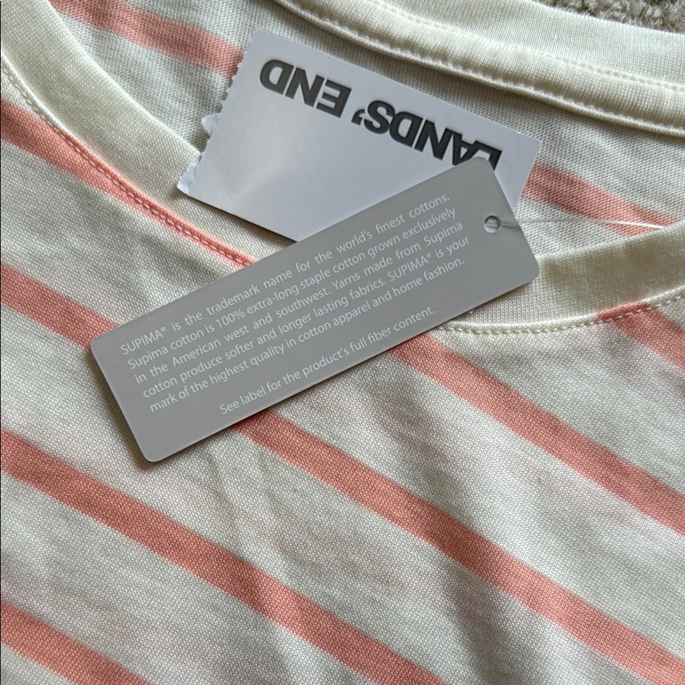 Bundle of LANDS’ END Striped Women Short Sleeve Shirt & Green Waffle Knit Shirt - Picture 6 of 11